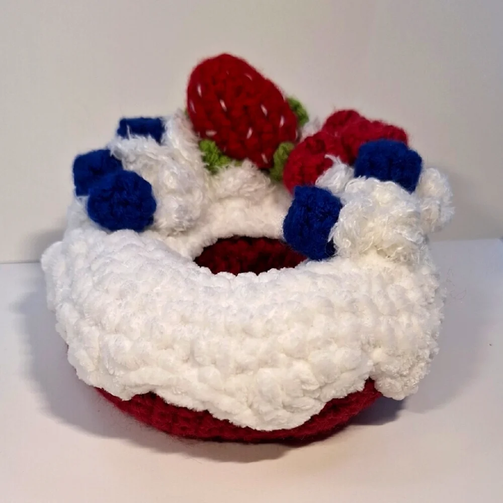 Handmade Amigurumi Decadent Red Velvet Donut